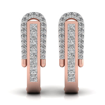 Ivana Jewels Earrings Rose Gold / 14KT Round Cut Diamonds Halo Earring