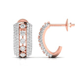 Ivana Jewels Earrings Rose Gold / 14KT Round Cut Diamonds Sparkling Hoops Earrings