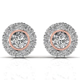 Ivana Jewels Earrings Rose Gold / 14KT Round Cut Diamonds Studs Earring
