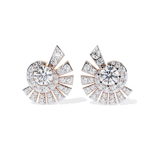 Ivana Jewels Earrings Rose Gold / 14KT Round Diamond Cluster Earrings