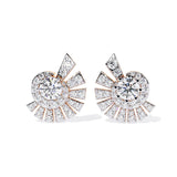 Ivana Jewels Earrings Rose Gold / 14KT Round Diamond Cluster Earrings
