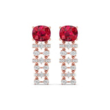Ivana Jewels Earrings Rose Gold / 14KT Ruby and Diamond Drop Earrings