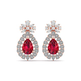 Ivana Jewels Earrings Rose Gold / 14KT Ruby and Diamond Earrings