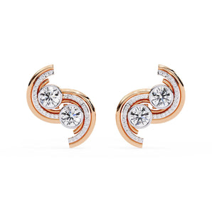 Ivana Jewels Earrings Rose Gold / 14KT S-Shaped Diamond Earrings