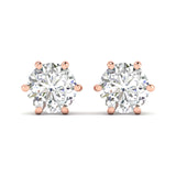 Ivana Jewels Earrings Rose Gold / 14KT Six-Prong Diamond Stud Earrings