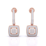 Ivana Jewels Earrings Rose Gold / 14KT Sleek Drop Diamond Earrings