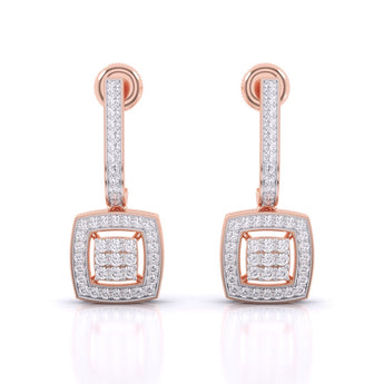 Ivana Jewels Earrings Rose Gold / 14KT Sleek Drop Diamond Earrings