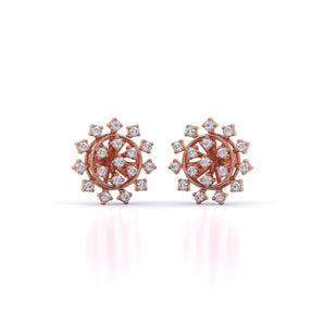 Ivana Jewels Earrings Rose Gold / 14KT Snowflake Diamond Studs