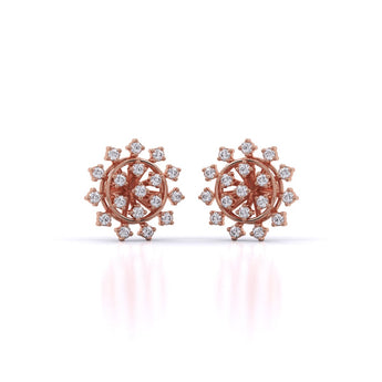 Ivana Jewels Earrings Rose Gold / 14KT Snowflake Diamond Studs