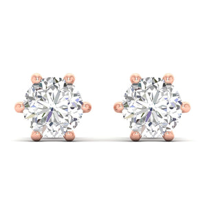 Ivana Jewels Earrings Rose Gold / 14KT Solitaire Diamond Studs