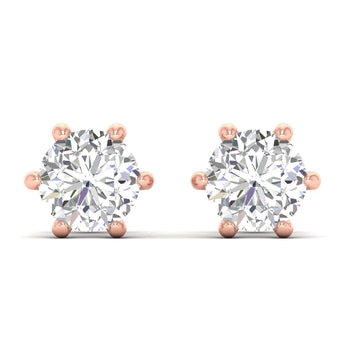 Ivana Jewels Earrings Rose Gold / 14KT Solitaire Diamond Studs
