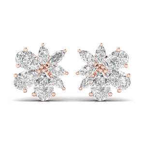 Ivana Jewels Earrings Rose Gold / 14KT Solitaire Pear Shape & Marquise Shape Diamonds Fancy Earring