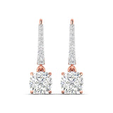 Ivana Jewels Earrings Rose Gold / 14KT Square Cushion Diamond Dangle Earrings