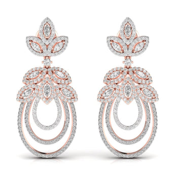 Ivana Jewels Earrings Rose Gold / 14KT Staid Lab Grown Diamond Earring