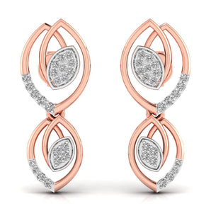 Ivana Jewels Earrings Rose Gold / 14KT Teardrop Diamond Stud Earrings