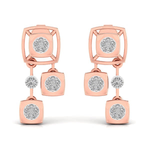 Ivana Jewels Earrings Rose Gold / 14KT Two Tiered Diamond Earring