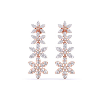 Ivana Jewels Earrings Rose Gold / 14KT Yellow Gold Tower De Flora Diamond Dangler