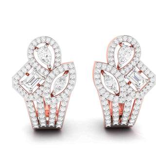 Ivana Jewels Earrings Rose Gold / 18KT Ivana Diamonds Offers Variety Of Lab Grown Diamond Bali Style Earring
