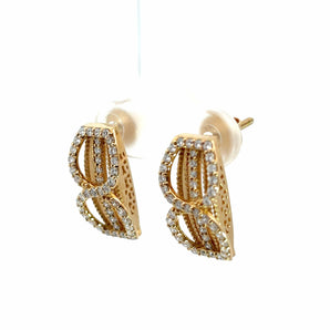 Ivana Jewels Earrings Round Cut Diamonds Ballerina Earrings