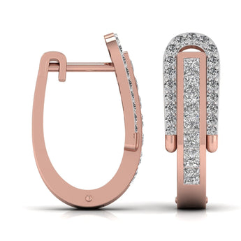 Ivana Jewels Earrings Round Cut Diamonds Halo Earring