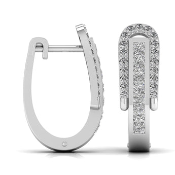 Ivana Jewels Earrings Round Cut Diamonds Halo Earring