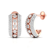 Ivana Jewels Earrings Round Cut Diamonds Sparkling Hoops Earrings