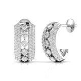 Ivana Jewels Earrings Round Cut Diamonds Sparkling Hoops Earrings