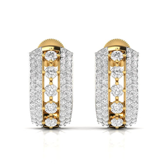 Ivana Jewels Earrings Round Cut Diamonds Sparkling Hoops Earrings