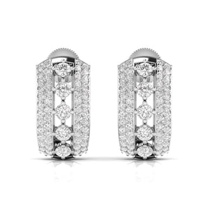 Ivana Jewels Earrings Round Cut Diamonds Sparkling Hoops Earrings