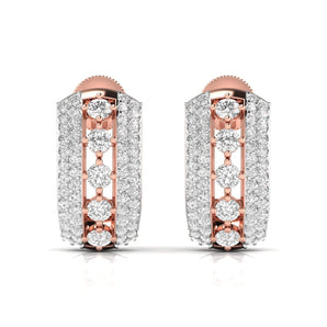 Ivana Jewels Earrings Round Cut Diamonds Sparkling Hoops Earrings