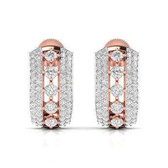 Ivana Jewels Earrings Round Cut Diamonds Sparkling Hoops Earrings