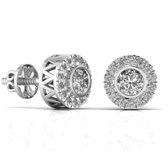Ivana Jewels Earrings Round Cut Diamonds Studs Earring