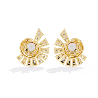 Ivana Jewels Earrings Round Diamond Cluster Earrings
