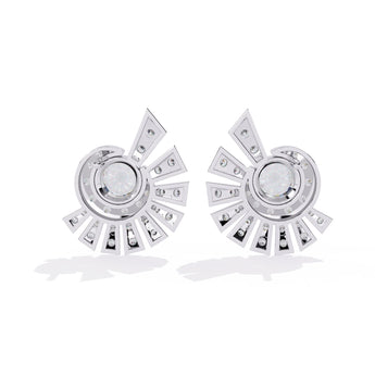 Ivana Jewels Earrings Round Diamond Cluster Earrings