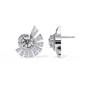 Ivana Jewels Earrings Round Diamond Cluster Earrings