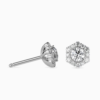 Ivana Jewels Earrings Round Diamonds Halo Studs Earring