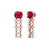 Ivana Jewels Earrings Ruby and Diamond Drop Earrings