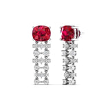 Ivana Jewels Earrings Ruby and Diamond Drop Earrings
