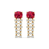 Ivana Jewels Earrings Ruby and Diamond Drop Earrings