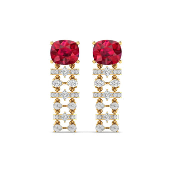 Ivana Jewels Earrings Ruby and Diamond Drop Earrings