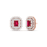 Ivana Jewels Earrings Ruby and Diamond Stud Earrings