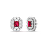 Ivana Jewels Earrings Ruby and Diamond Stud Earrings