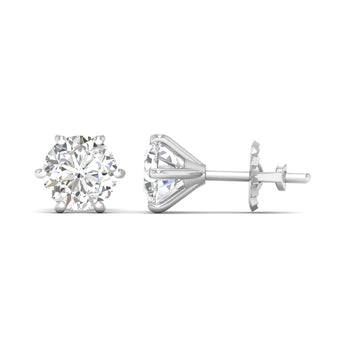 Ivana Jewels Earrings Six-Prong Diamond Stud Earrings