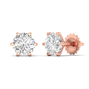 Ivana Jewels Earrings Six-Prong Diamond Stud Earrings