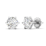 Ivana Jewels Earrings Six-Prong Diamond Stud Earrings