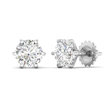 Ivana Jewels Earrings Six-Prong Diamond Stud Earrings