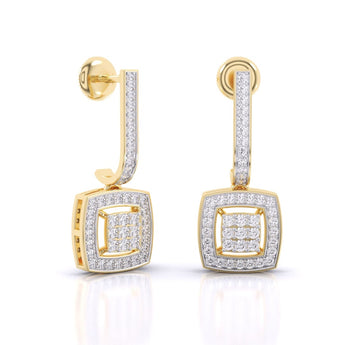 Ivana Jewels Earrings Sleek Drop Diamond Earrings