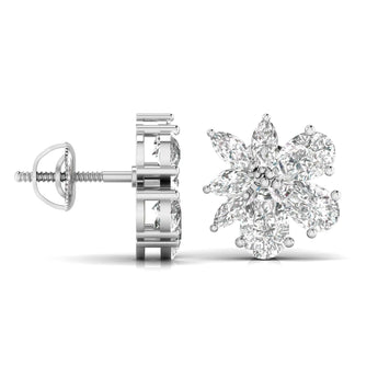Ivana Jewels Earrings Solitaire Pear Shape & Marquise Shape Diamonds Fancy Earring