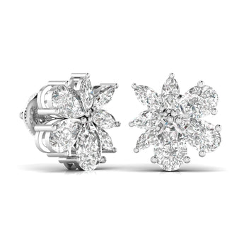 Ivana Jewels Earrings Solitaire Pear Shape & Marquise Shape Diamonds Fancy Earring