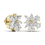 Ivana Jewels Earrings Solitaire Pear Shape & Marquise Shape Diamonds Fancy Earring